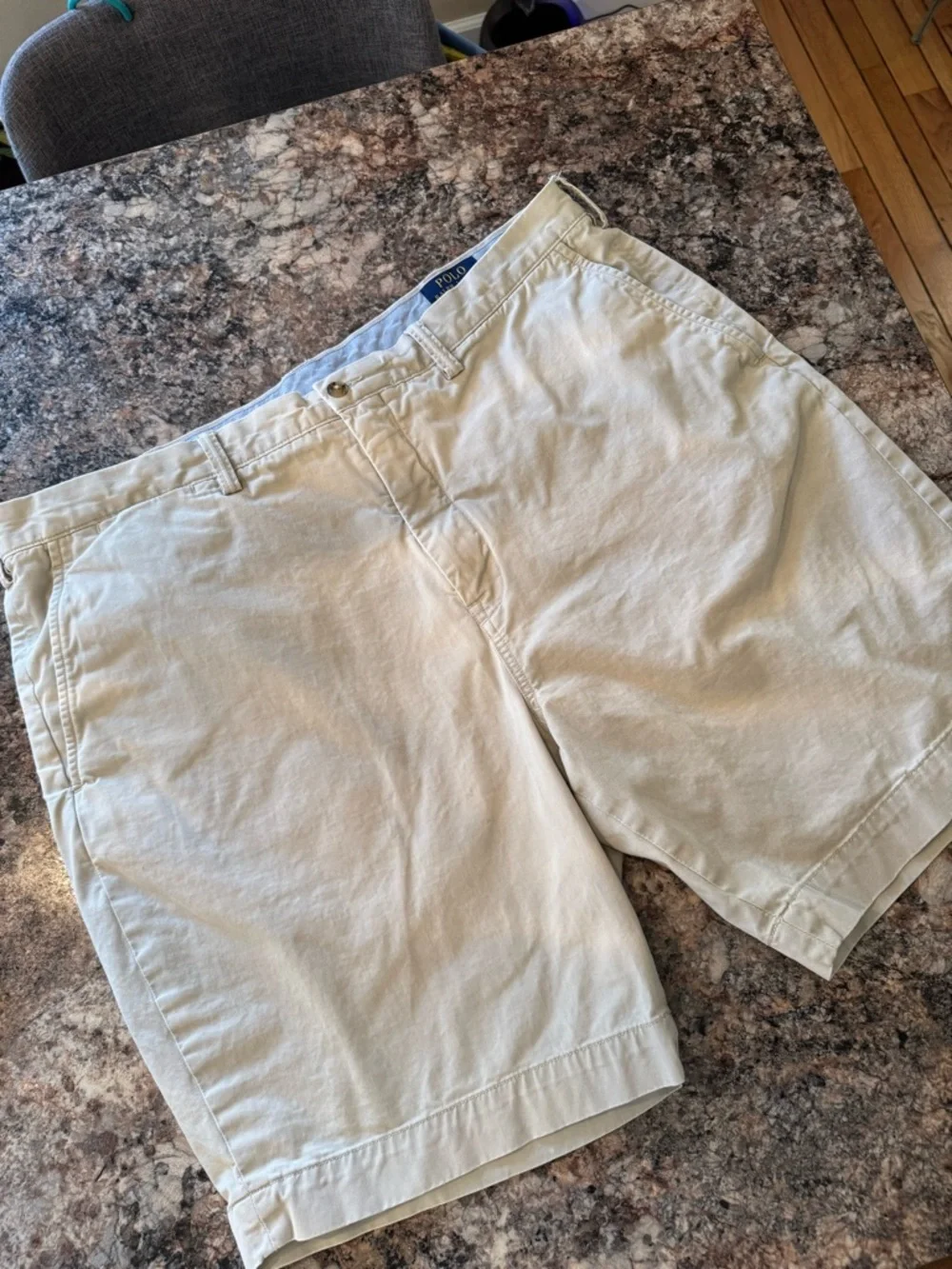 Polo by Ralph Lauren Light Khaki Cotton Flat-Front Shorts
